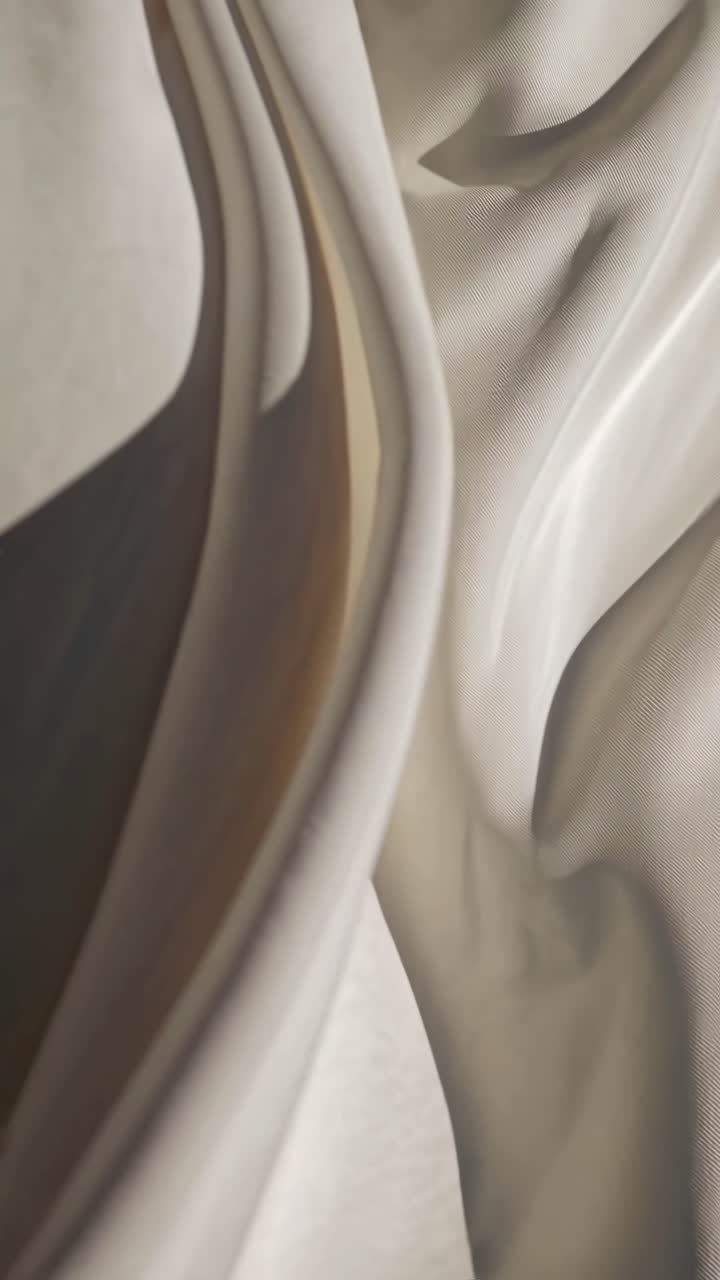 Abstract video concept with flowing fabric textures. Close-up angle captures smooth, wavy patterns