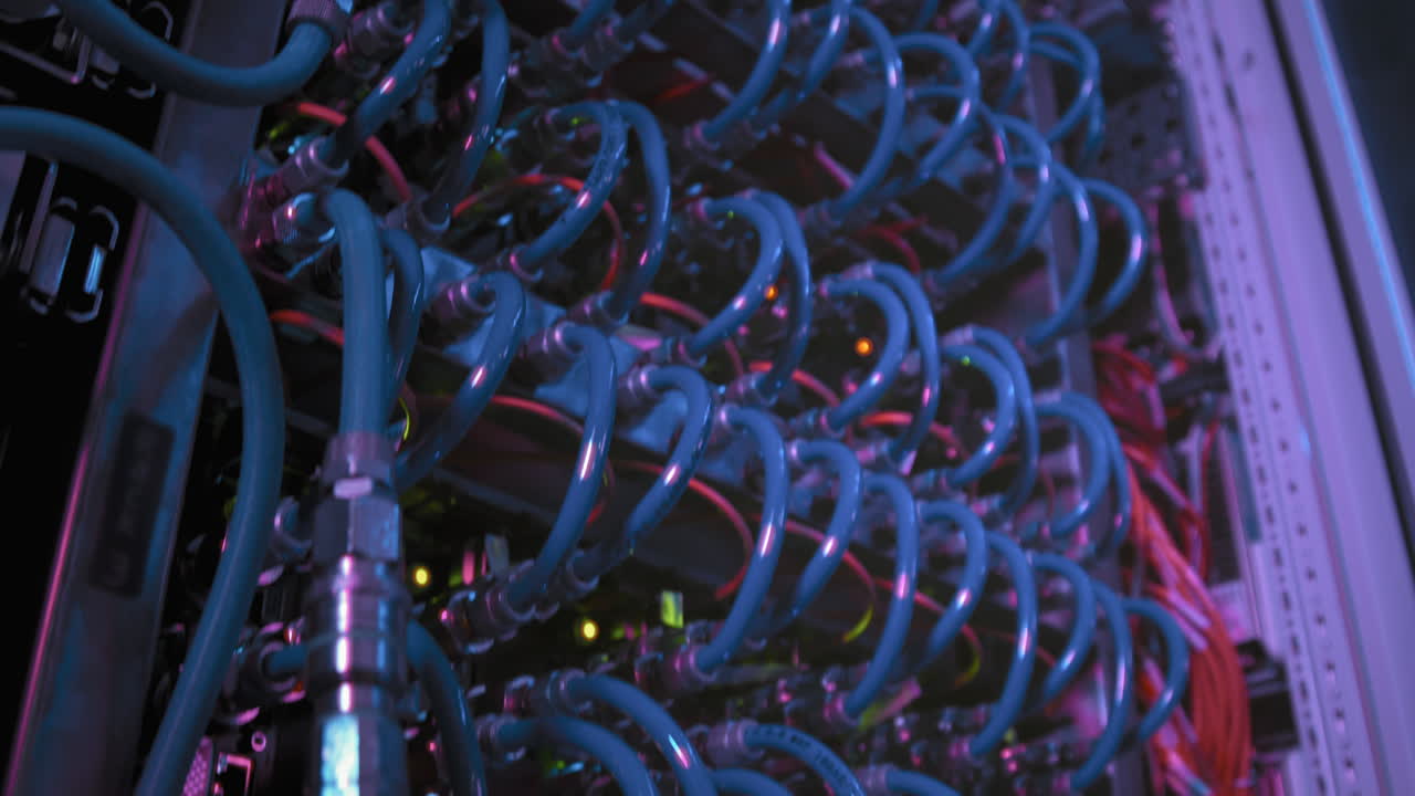 Close Up of Computing Equipment in Data Center