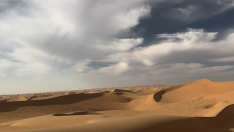 vast desert landscape with sand dunes and cloudy sky