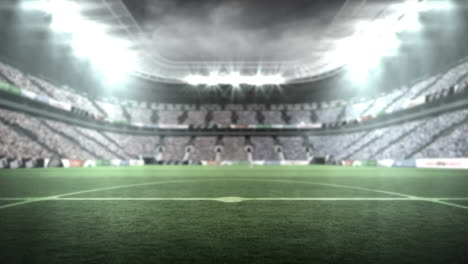 animación de la capa de quema sobre las luces parpadeantes en el estadio deportivo