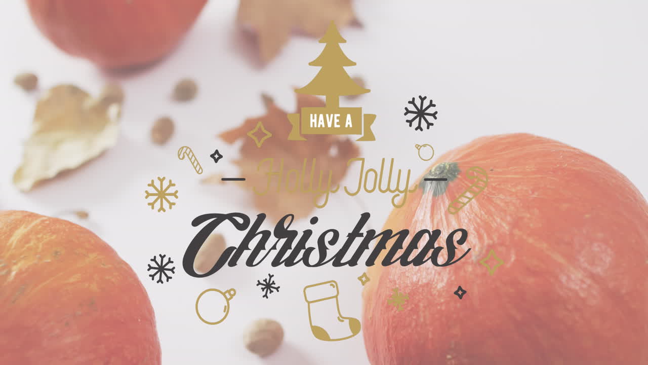 크리스마스 축하 문자의 애니메이션 크리스마스 장식 위에 텍스트