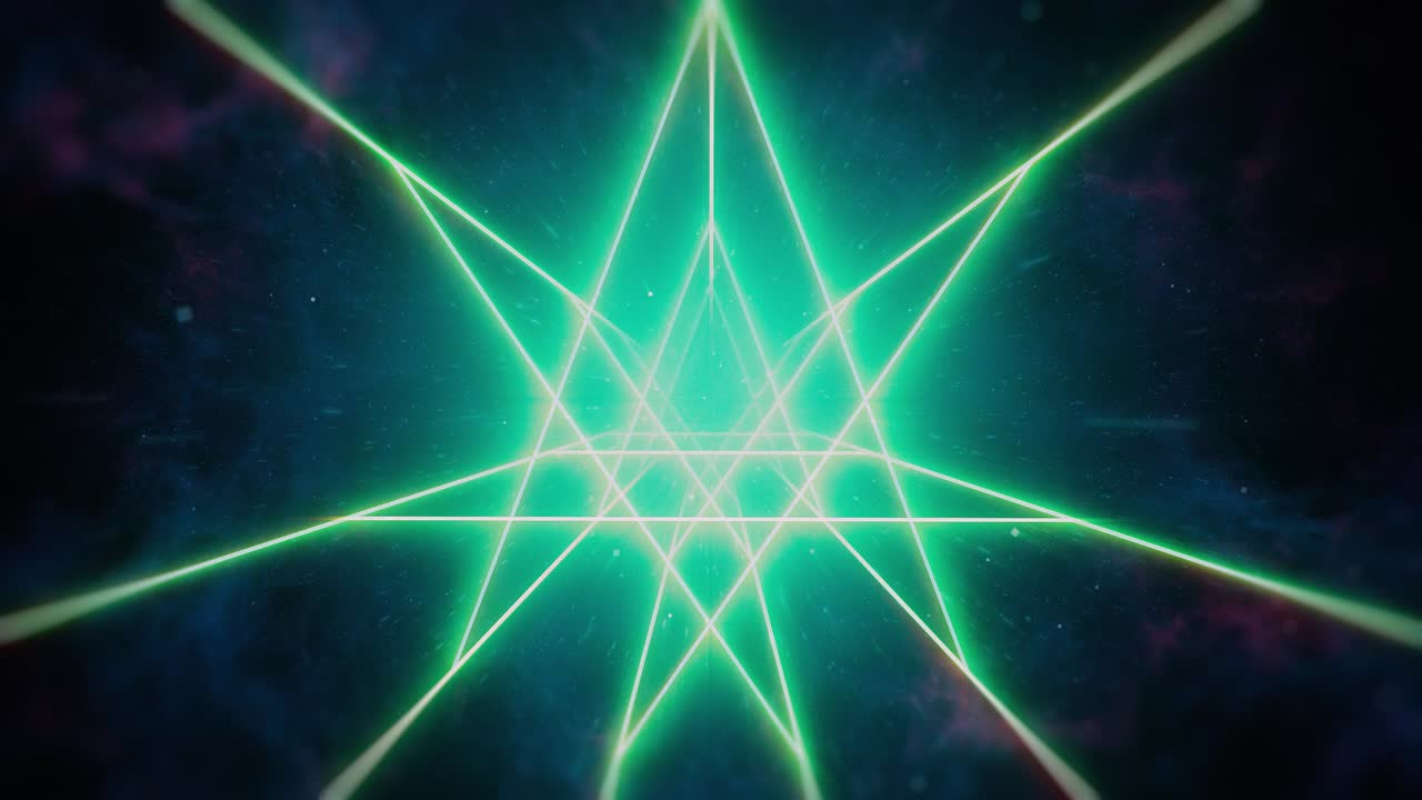 un brillante túnel de cuadrícula de cian en el espacio