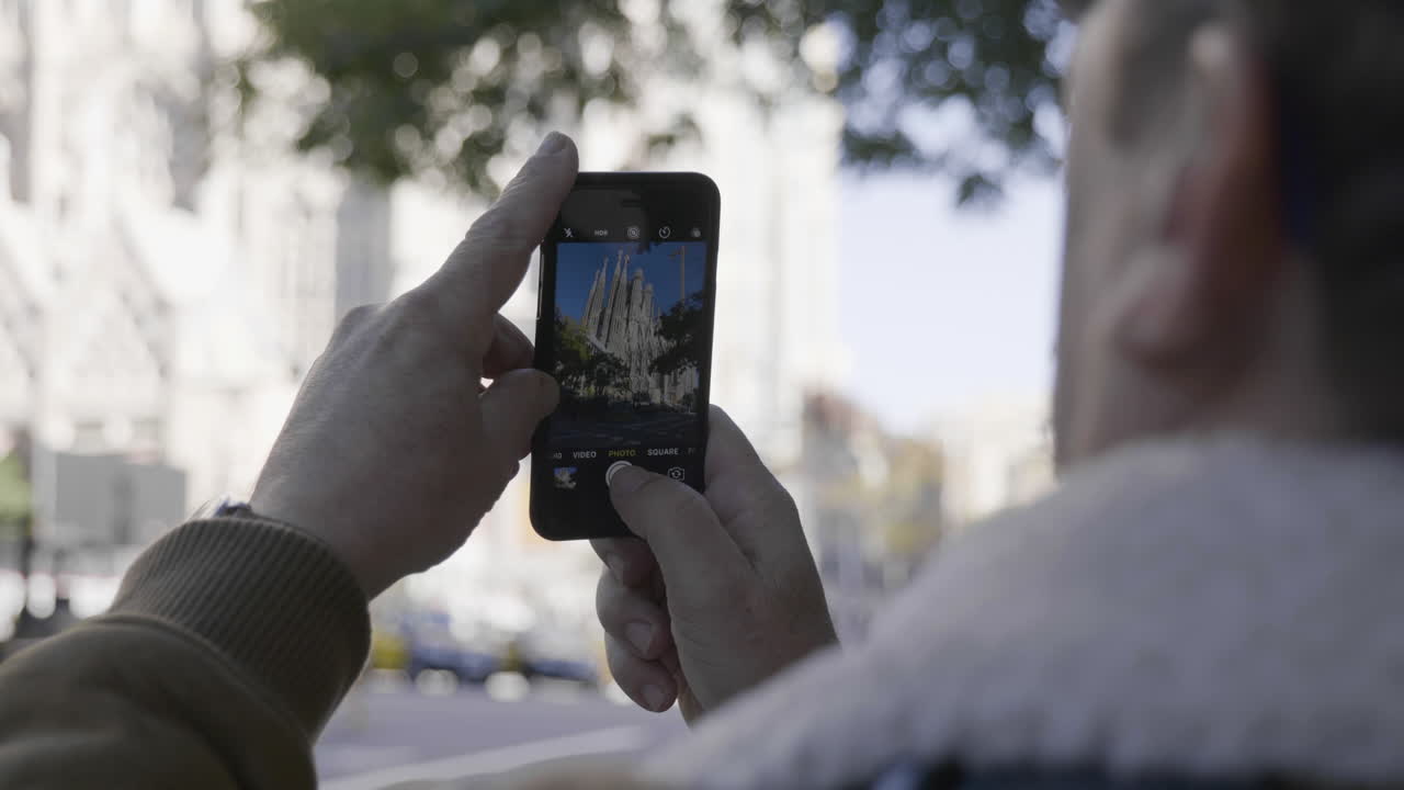 Taking a Picture of Sagrada Familia in Barcelona