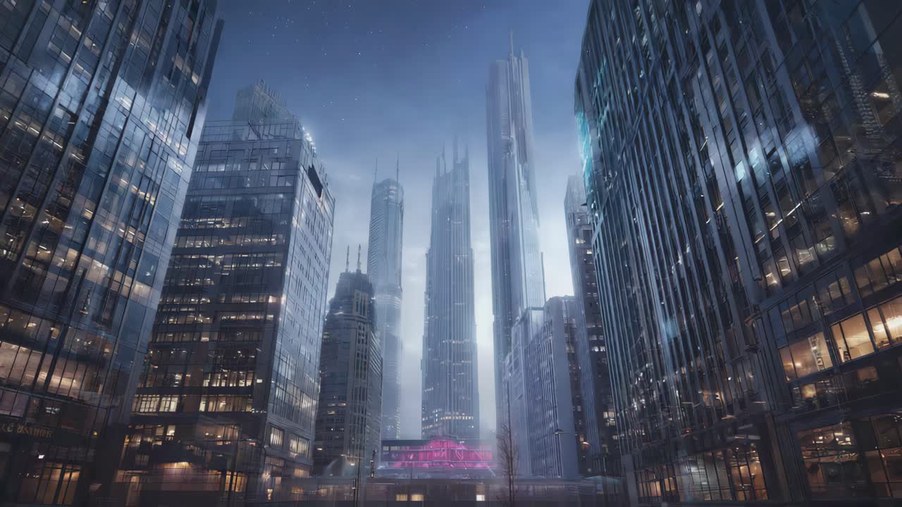 Modern Cityscape at Night