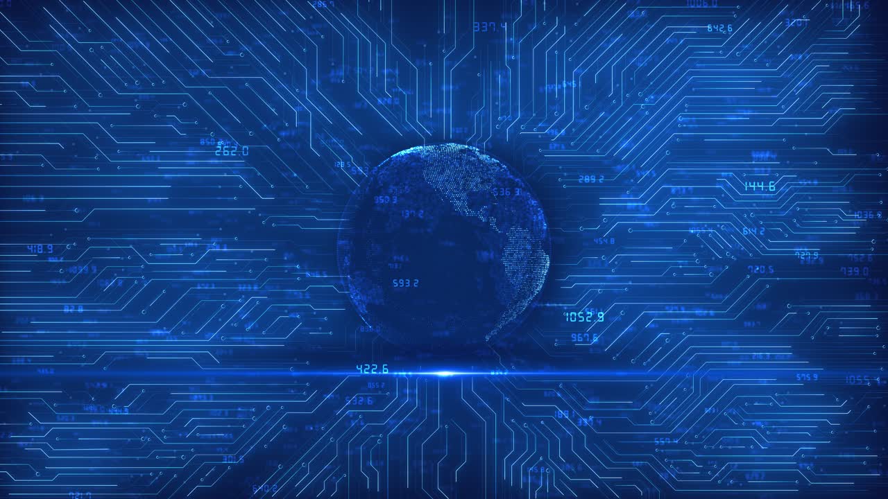 Global network earth digital futuristic connected world earth global networking connection data