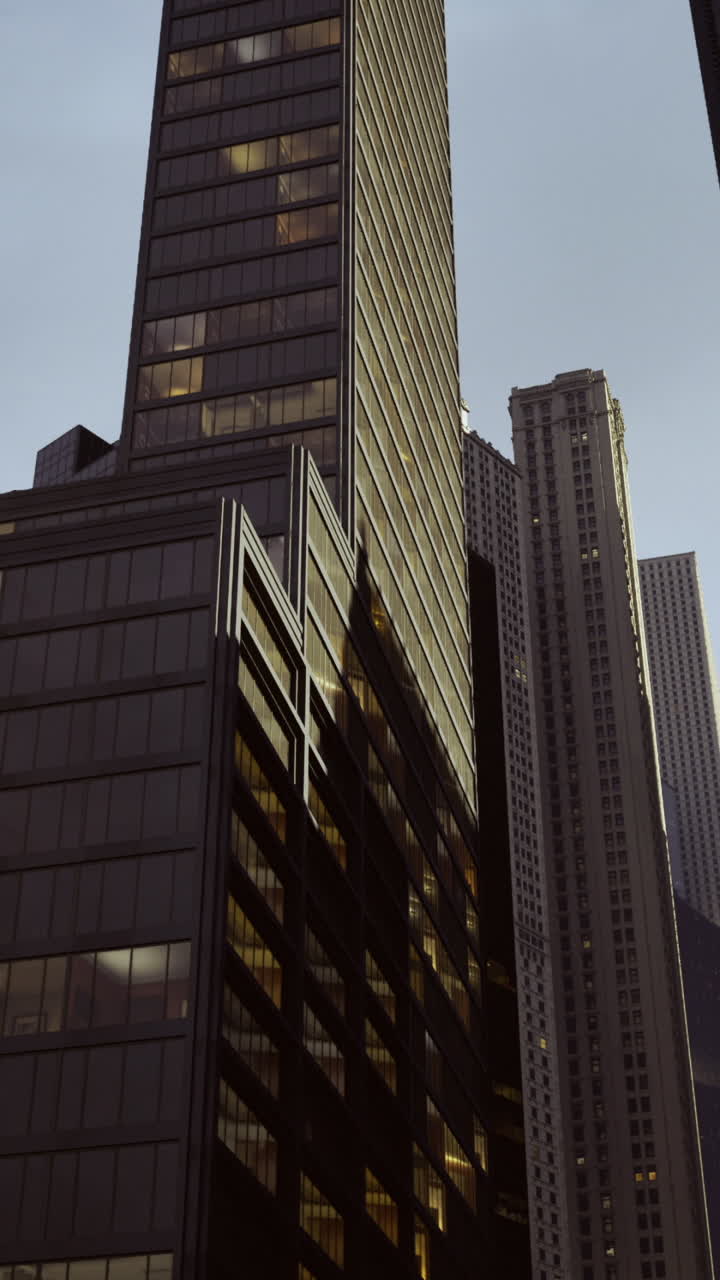 Exploring the grandeur of towering skyscrapers in a bustling urban environment