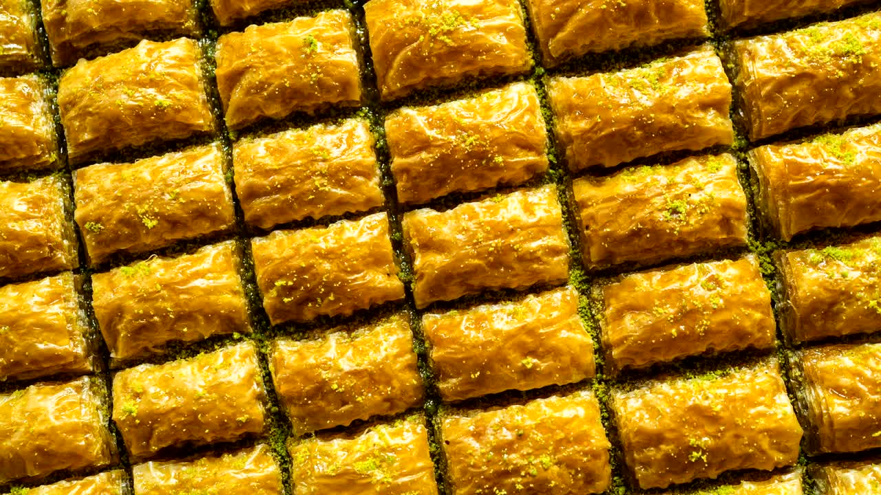 delizioso delizioso pistacchio tradizionale baklava turco, modello baklava
