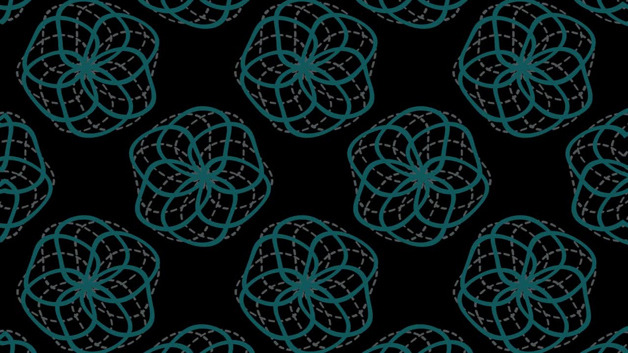 Colored pattern on a minimal black background.
