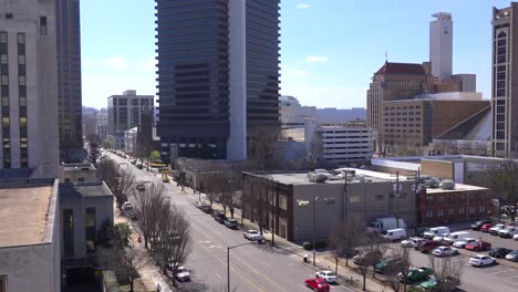 establishing shot of downtown birmingham alabama