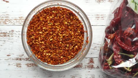 dried chili peppers and flakes