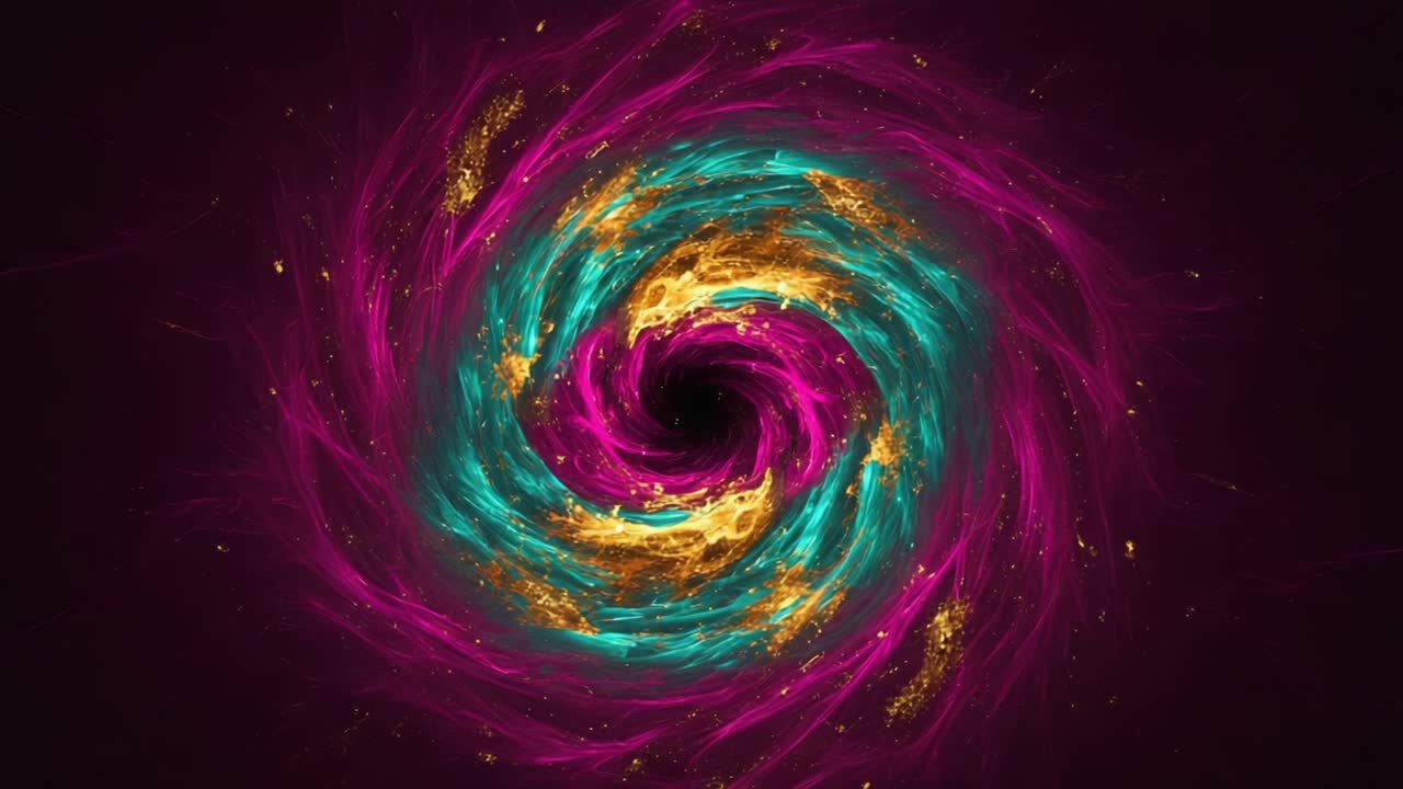 A Stunning Visual Journey into the Heart of a Cosmic Swirl, Capturing the Ethereal Beauty of a Colorful Galactic Phenomenon Amidst the Darkness of Space