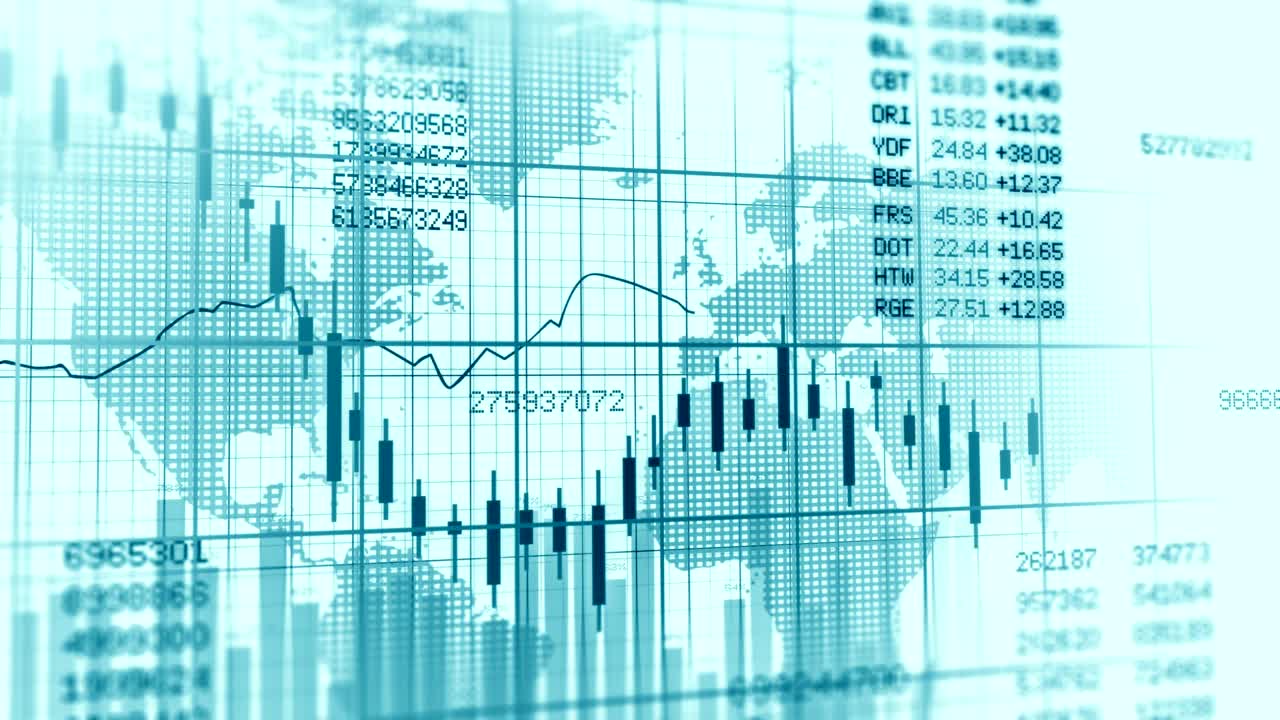 gráficos animados de comercio internacional de negocios