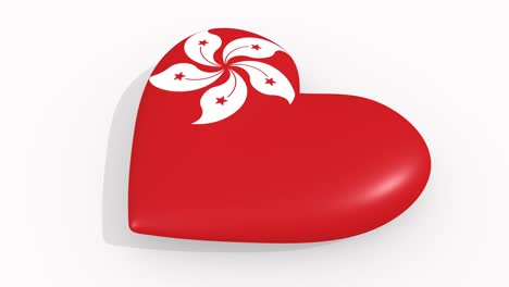 en colores y símbolos de hong kong sobre fondo blanco, corazón, bucle