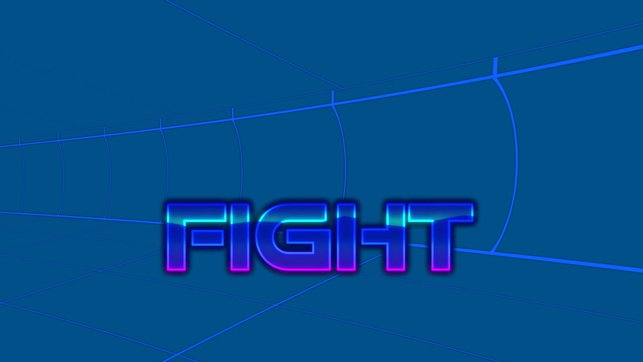 Animation of fight in blue space with lines