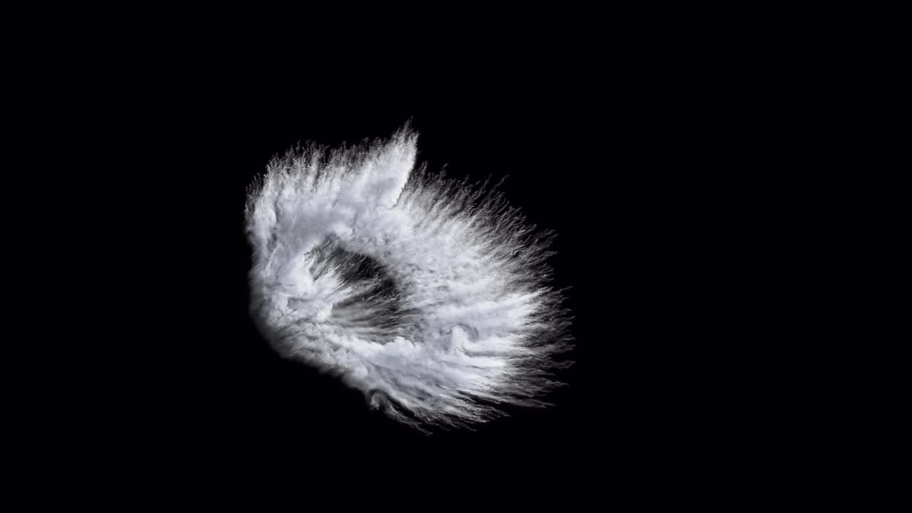 Nuvola di fumo astratta che fluisce su effetto sfondo trasparente