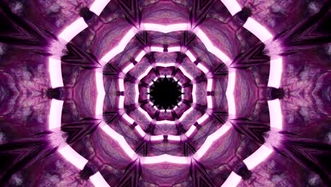 fondo decorativo de neón abstractamente adornado con bucles. caleidoscopio o mandala en 3d.
