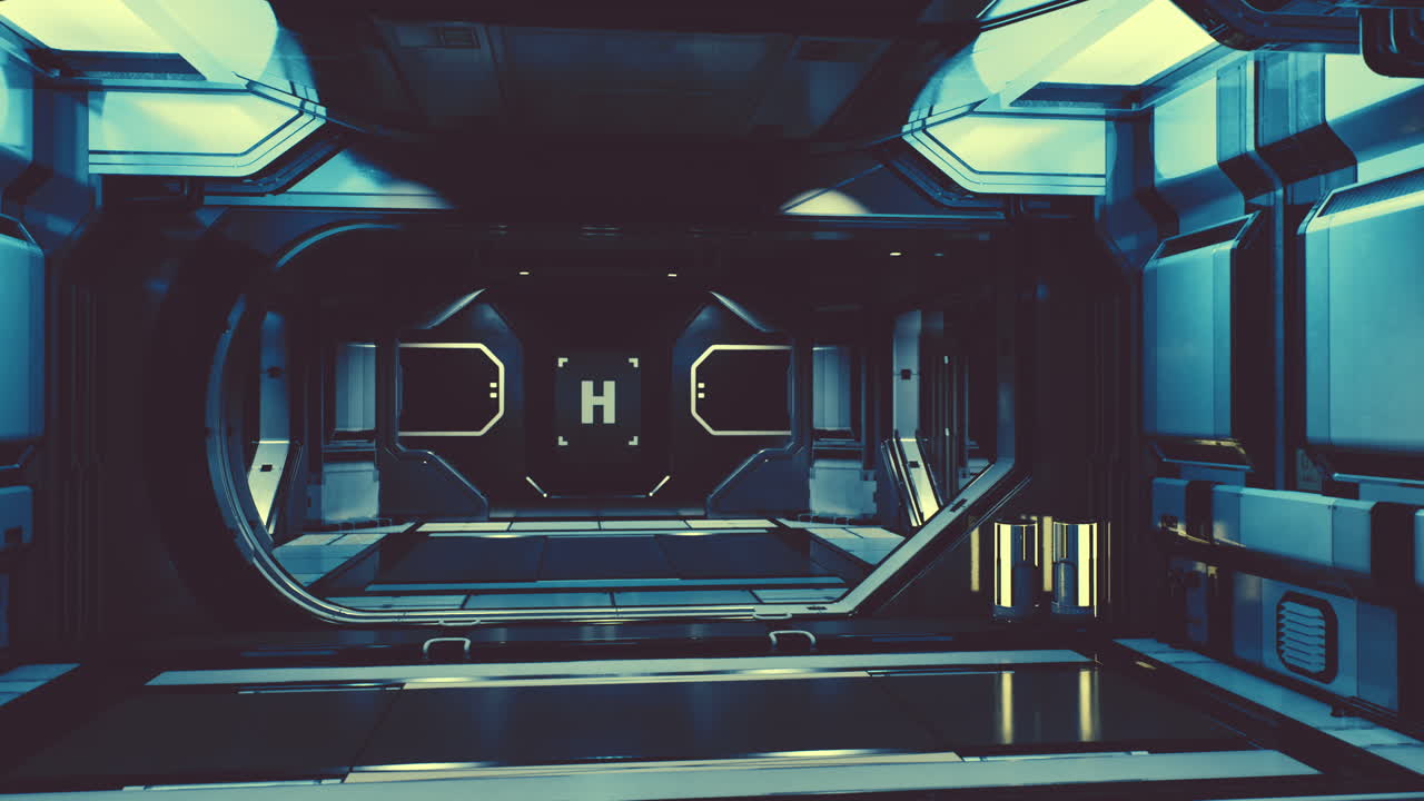futuristic interior of the spase base