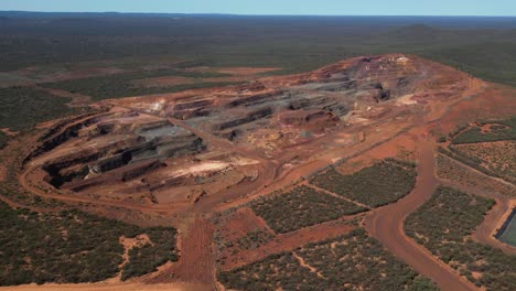 aerial view of a quarry mining iron ore mine site