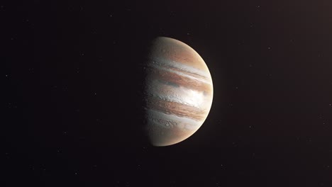 Planet-Jupiter-Spinning-In-Starry-Space---animation