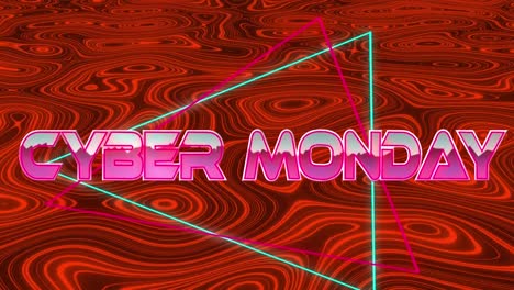 Animation-Des-Cyber-Monday-Im-Digitalen-Roten-Abstrakten-Raum