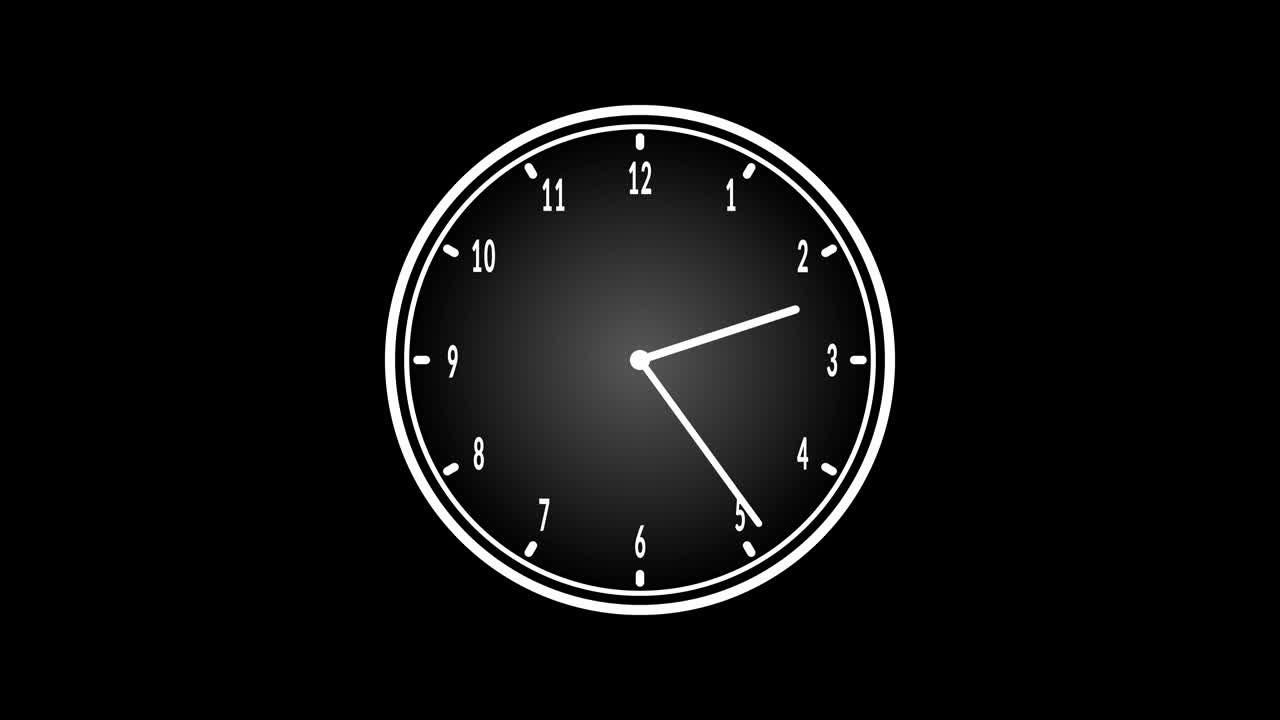 Spinning wall clock, seamless loop for endless time concept