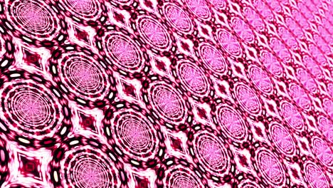 el patrón de animación de círculo decorativo abstracto para el fondo de la decoración. mosaico de gradiente blanco rosa rojo brillante y imágenes decorativas ornamento de bucle sin costuras gráfico. geometría fractal étnica 4k 3d.