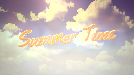 Animated-text-Summer-Time-with-cloudy-and-sunrise