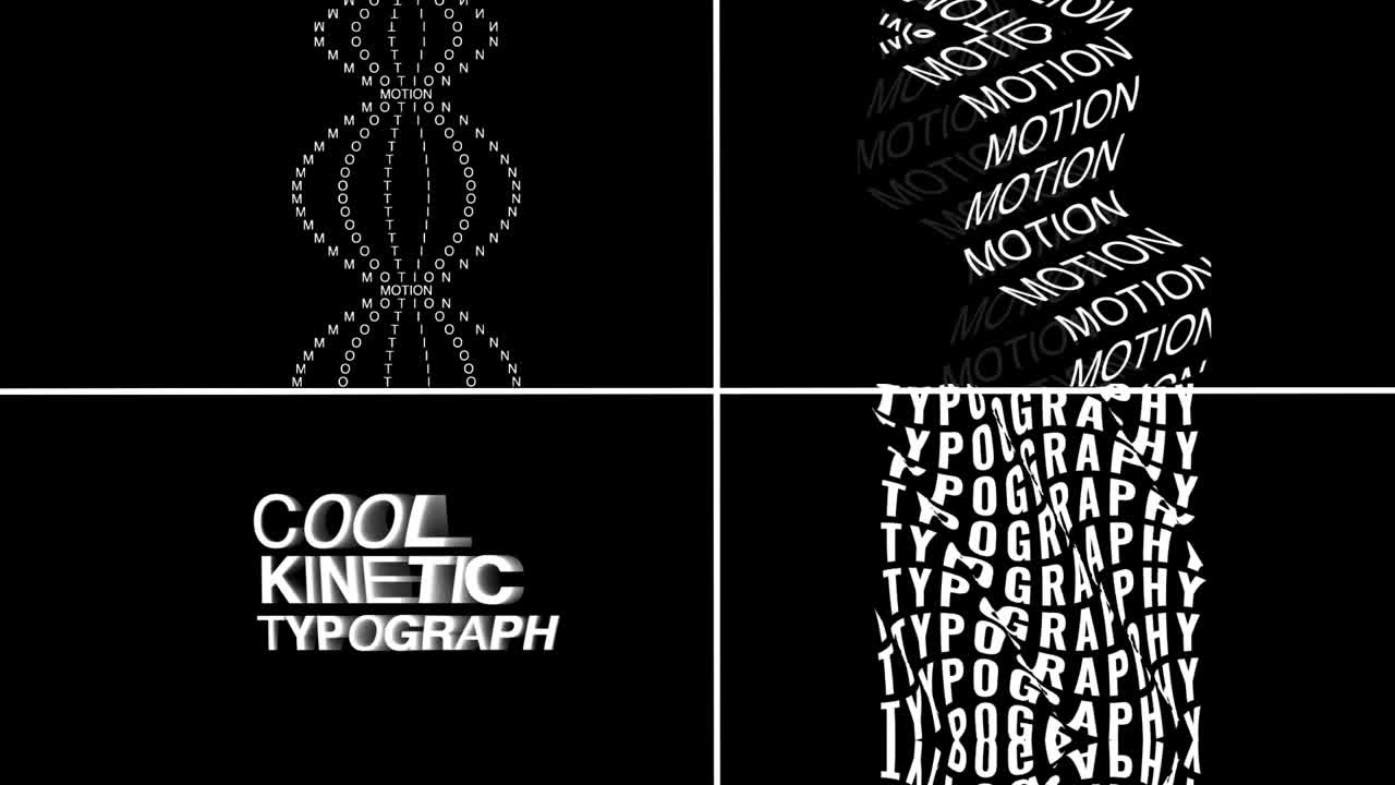 Een animatie met kinetische typografie en snel bewegende tekst