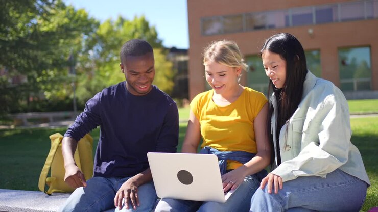Students Collaborating on Campus