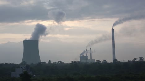 thermal power plant in operation on cloudy day