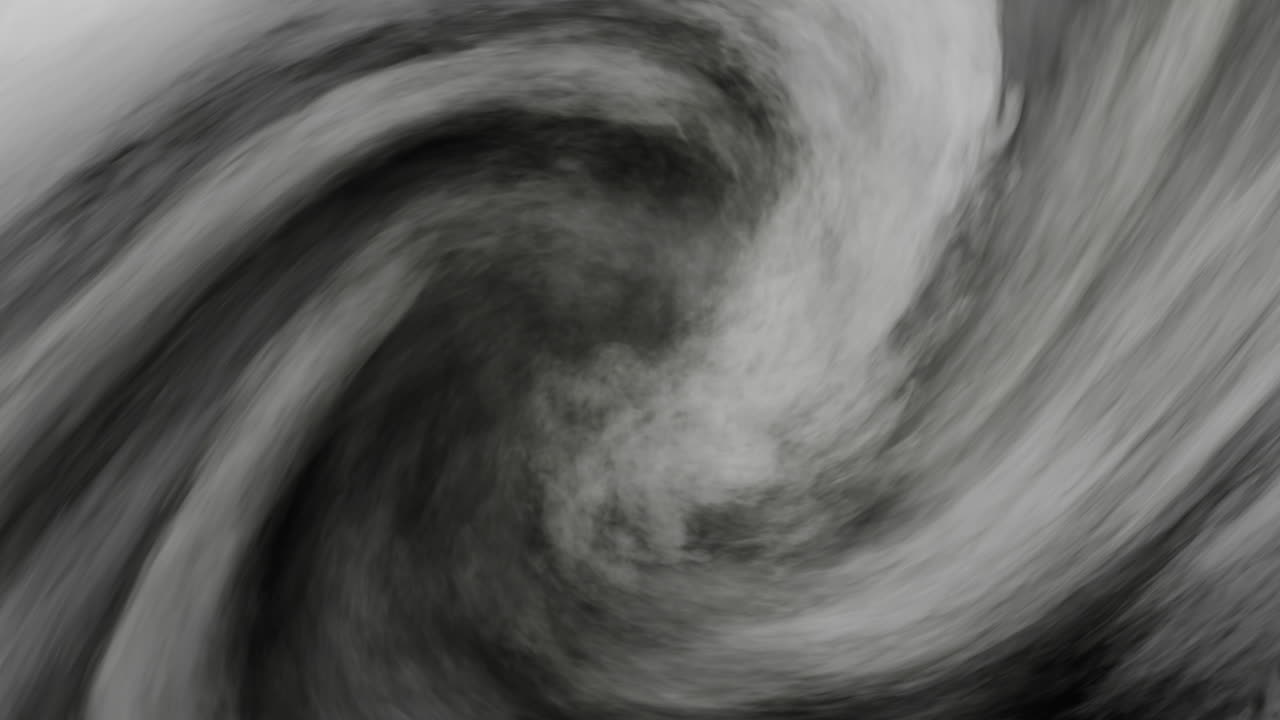 Kabut Abstrak Badai Topan Tornado Pusaran Cuaca Berputar Spiral dengan Latar Belakang Hitam. Formasi Awan Badai Fantasi Render 3D