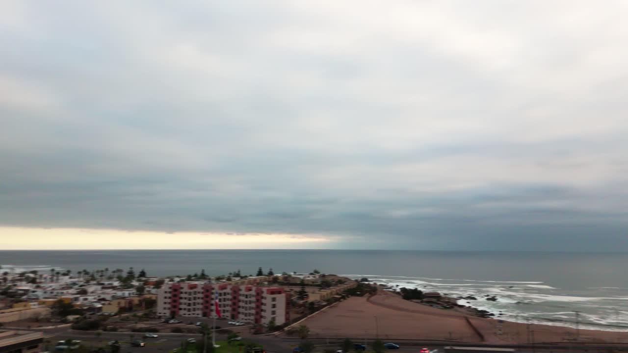 Iquique Chile Tarapaca Mountain Huayquique suburban sea ocean waves sand dunes day