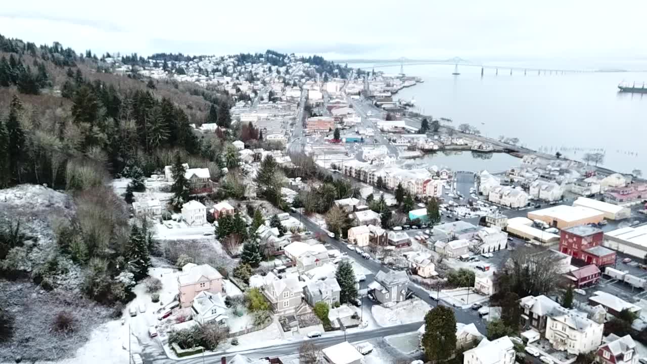 2019년 3월의 아스토리아 오레곤 눈