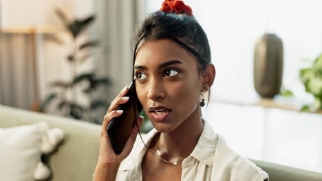 Communication,-home-and-frustrated-woman-on-phone