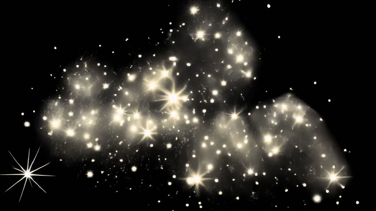 Glowing stars animated overlay, transparent 4K video, alpha channel, ProRes 4444