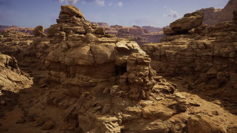 exploring unique rock formations in a desert landscape during daylight