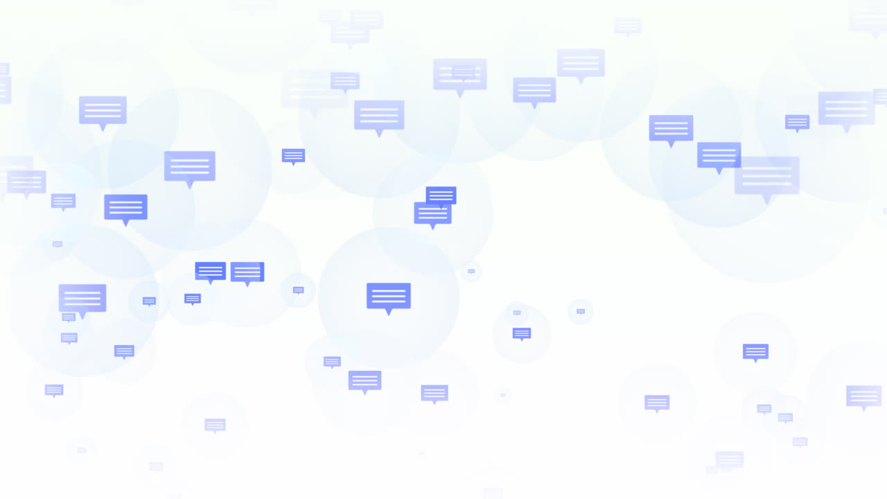 Flying social Message network icons on gradient background