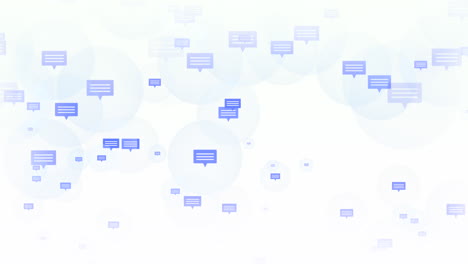 iconos de redes sociales de mensajes voladores en fondo degradado