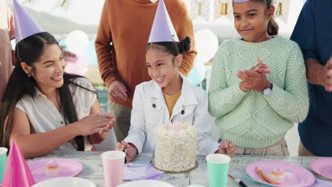 birthday, girl and people clapping hands