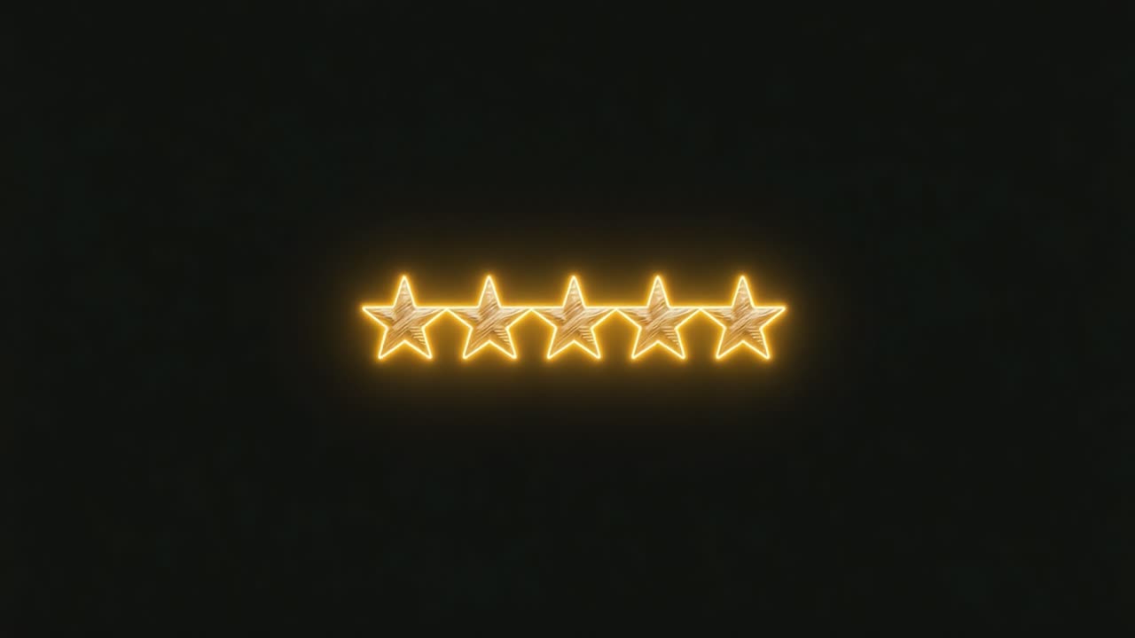 A Visual Representation of Rating Systems: The Transition from Five to Four Golden Stars in an Elegant Dark Background