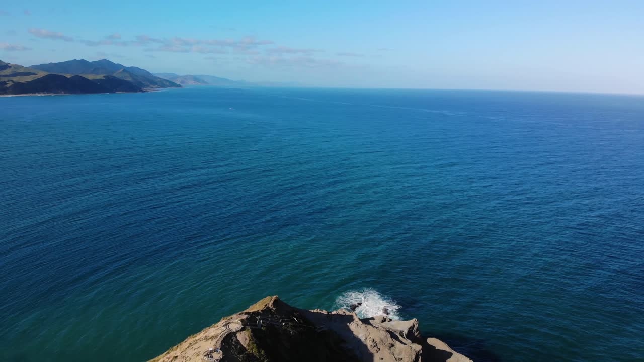 뉴질랜드 해안 의 경치 좋은 지점 의 항공 사진