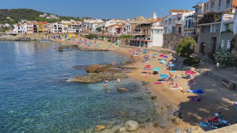 beach in costa brava calella de palafrugell tamariu catalunya spain fishing village mediterranean sea transparent turquoise blue waters catalan tourism in girona