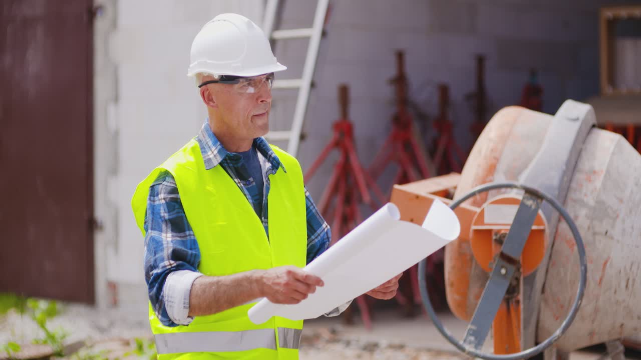 ingeniero de sexo masculino maduro confiado que analiza el modelo 18