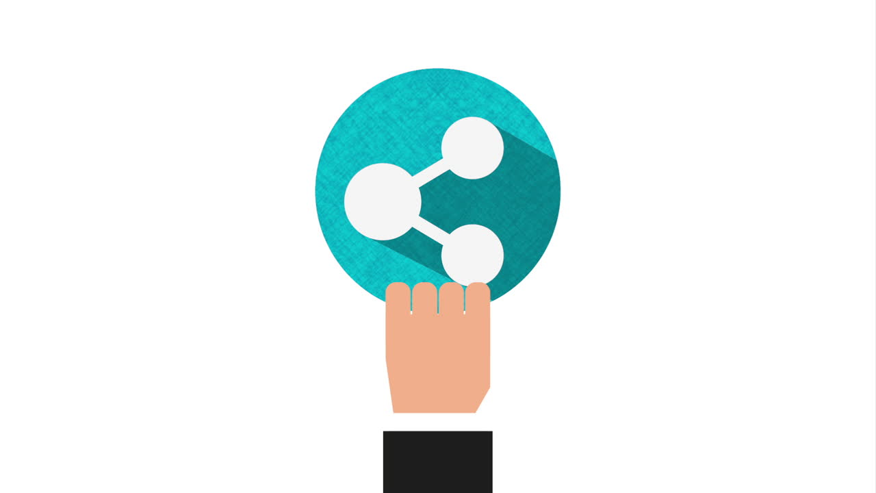 공유 아이콘을 들고 있는 손