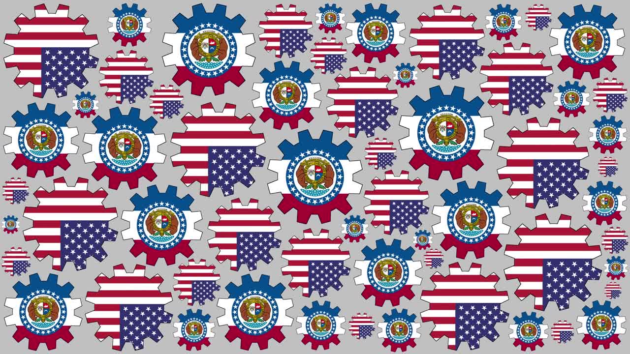 미국 미주리 발 기어 스피닝 배경