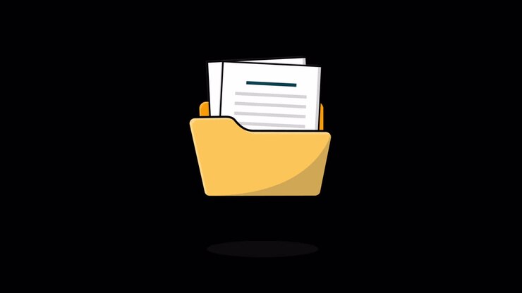 Animated Folder Icon with Documents Appearing and Disappearing