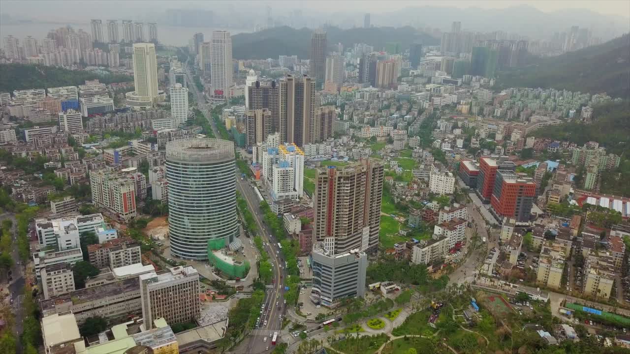 paisaje urbano de zhuhai panorama aéreo 4k china