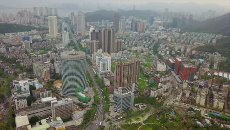 zhuhai cityscape aerial panorama 4k china