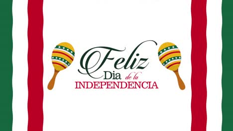 dia feliz de la independencia animación de letras