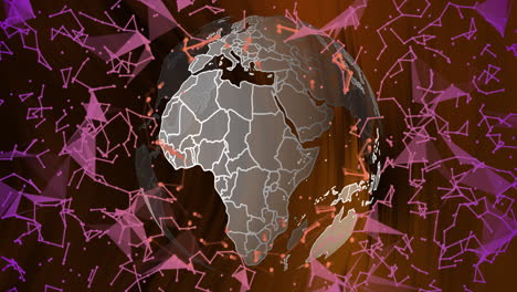 Animation of network of connections over globe